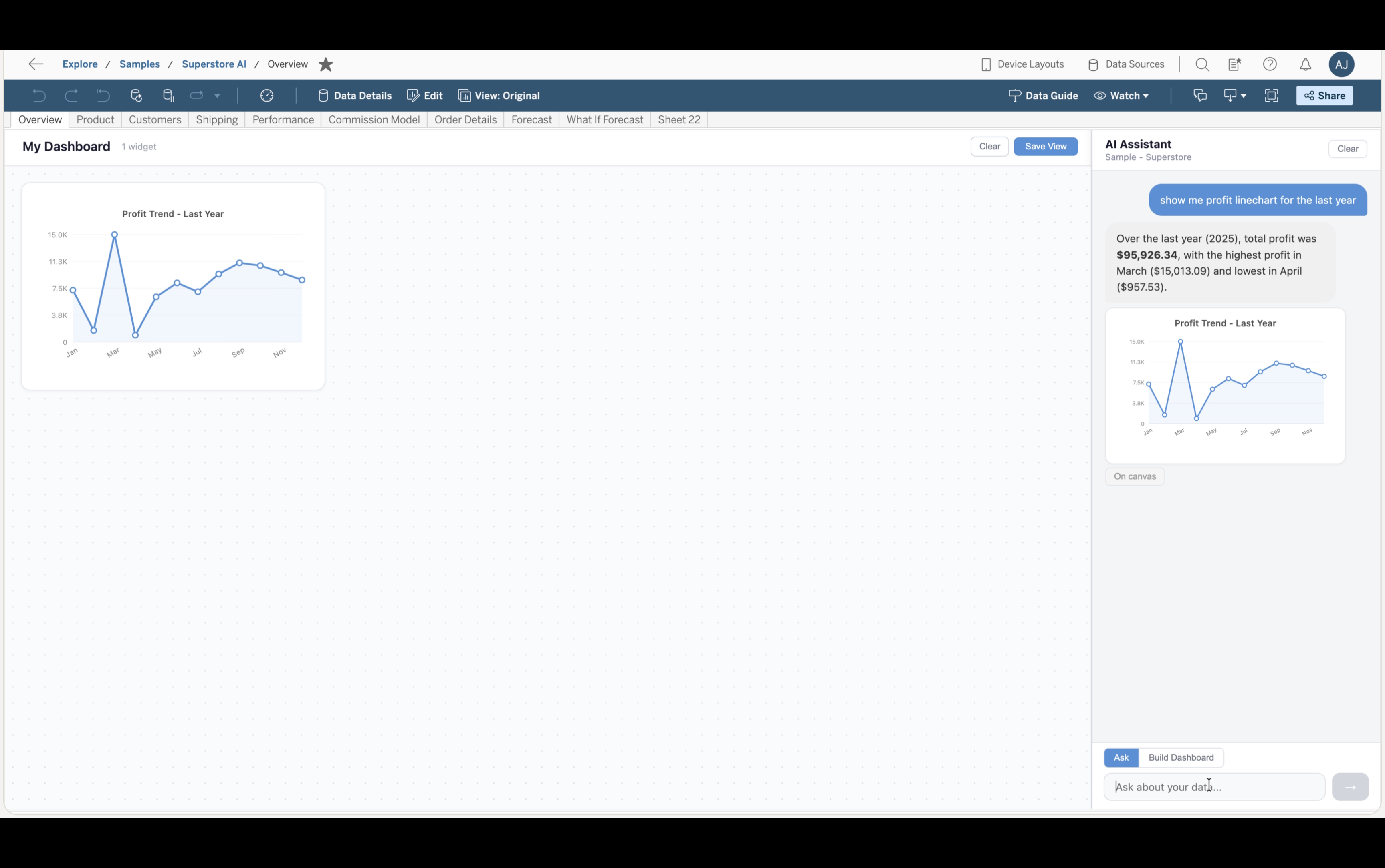 Full Mode: canvas on the left, chat on the right